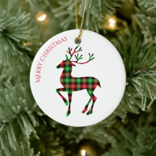 God jul Round Ornament-Hjort Julgransprydnad Keramik