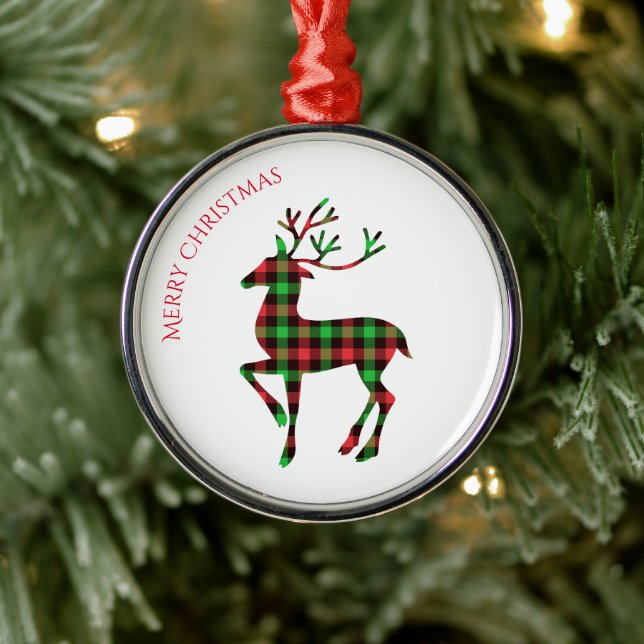 God jul Round Ornament-Hjort Julgransprydnad Metall (Träd)