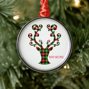 God jul Round Ornament-Hjort Julgransprydnad Metall