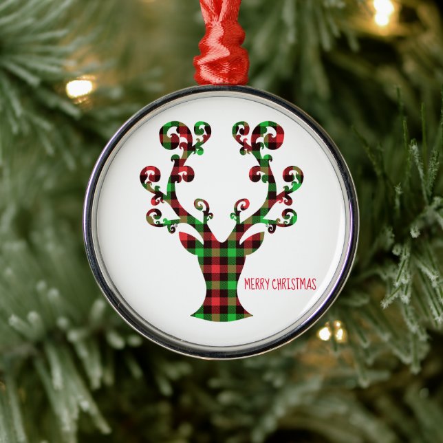 God jul Round Ornament-Hjort Julgransprydnad Metall (Träd)