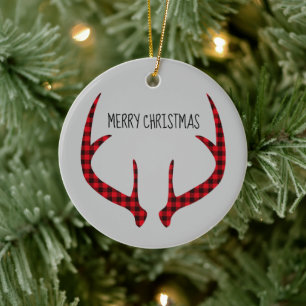 God jul Round Ornament-Play Antlers Julgransprydnad Keramik