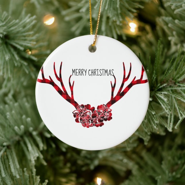 God jul Round Ornament-Play Antlers Julgransprydnad Keramik (Träd)