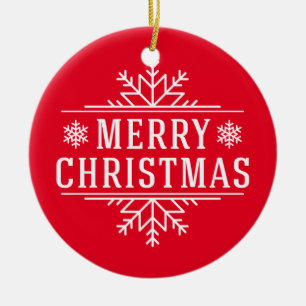 God jul Round Ornament-Red Julgransprydnad Keramik
