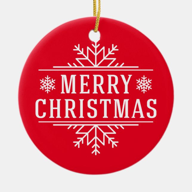 God jul Round Ornament-Red Julgransprydnad Keramik (Framsidan)