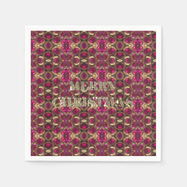 God jul Ruby Guld Gemstone Mönster Chic Pappersservett