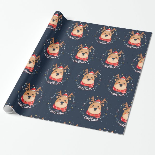 God jul Rudolph Presentpapper (Utrullad)