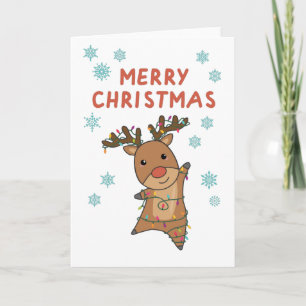 God jul Rudolph Red Nose Reindeer Snö Kort
