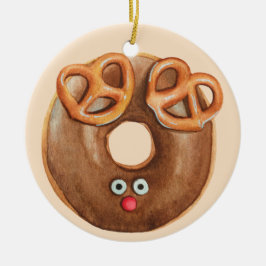 God jul Rudolph Reindeer Donut Julgransprydnad Keramik