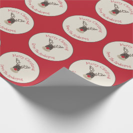 god jul Rudolph Reindeer Gift Wrap Presentpapper
