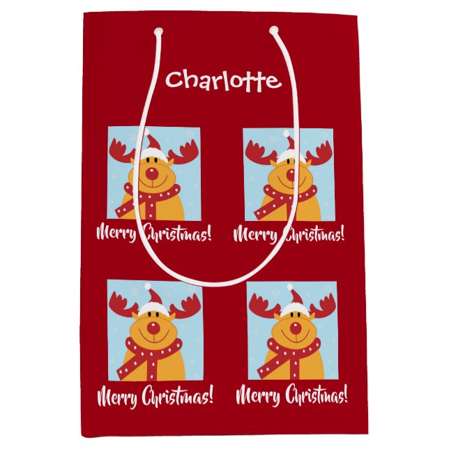 God jul Rudolph Reindeer personalize Namn (Framsidan)