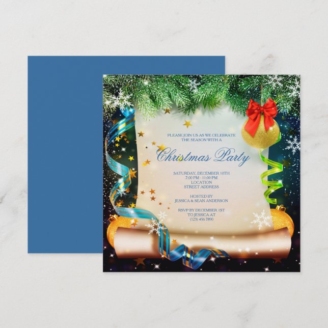 God jul, Rulla jul Inbjudningar (Fram/baksida)