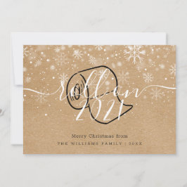 God jul Rulla på nyårsbasis för Rustic Roligt Julkort