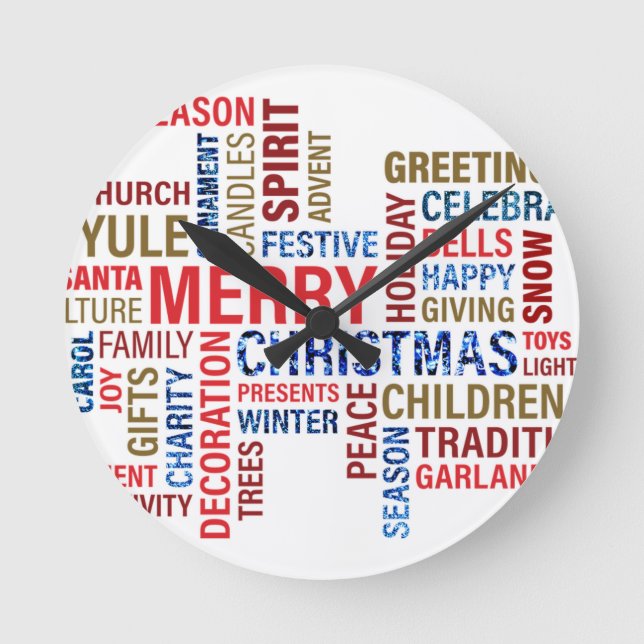 "God Jul" Rund Klocka (Framsida)