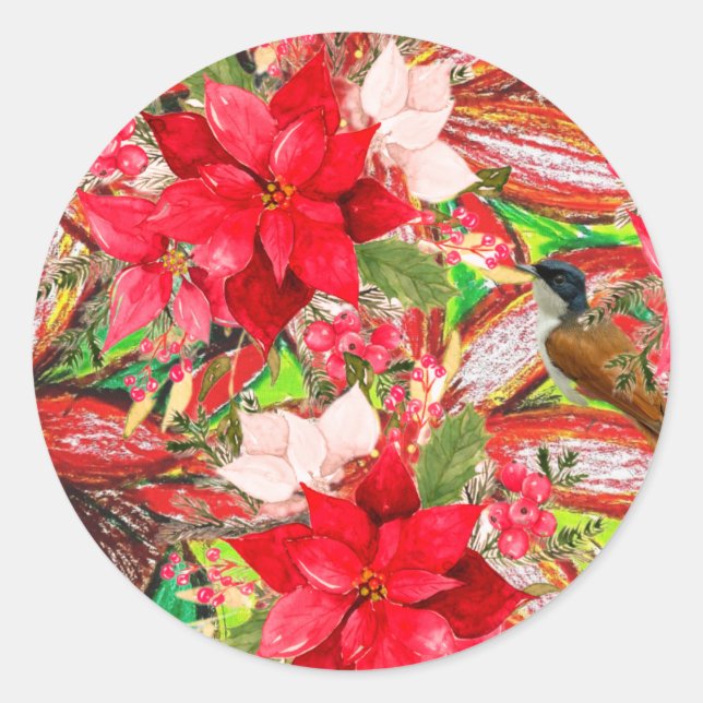 God jul! runt klistermärke (Framsida)