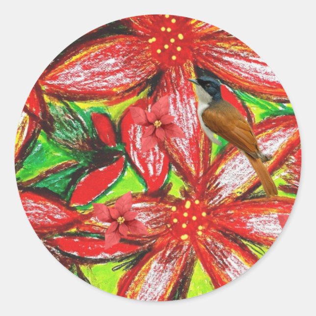 God jul! runt klistermärke (Framsida)