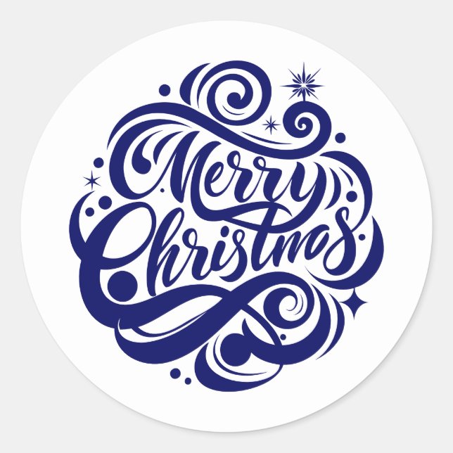 God Jul Runt Klistermärke (Framsida)