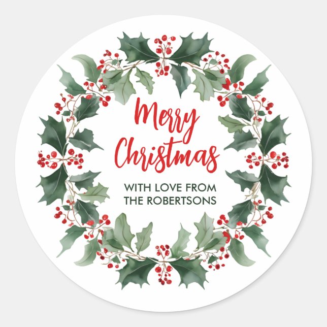 God Jul Runt Klistermärke (Framsida)