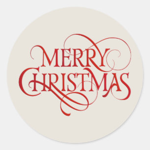 god jul runt klistermärke
