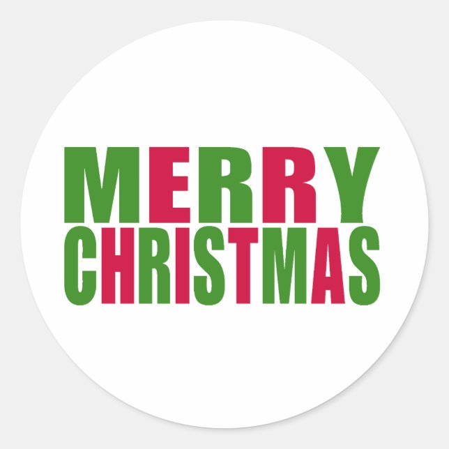 God Jul Runt Klistermärke (Framsida)