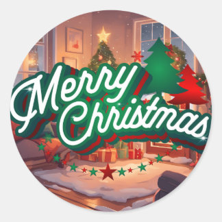 God jul runt klistermärke