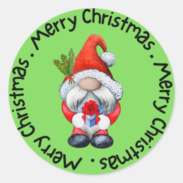 God Jul Runt Klistermärke (Framsida)