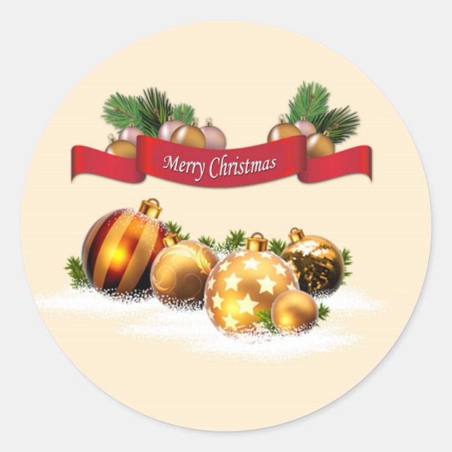 God jul runt klistermärke (Framsida)