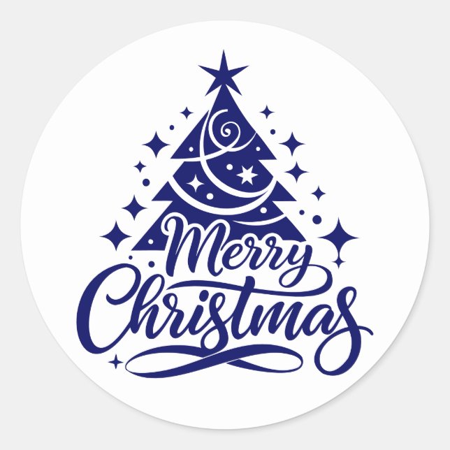 God Jul Runt Klistermärke (Framsida)