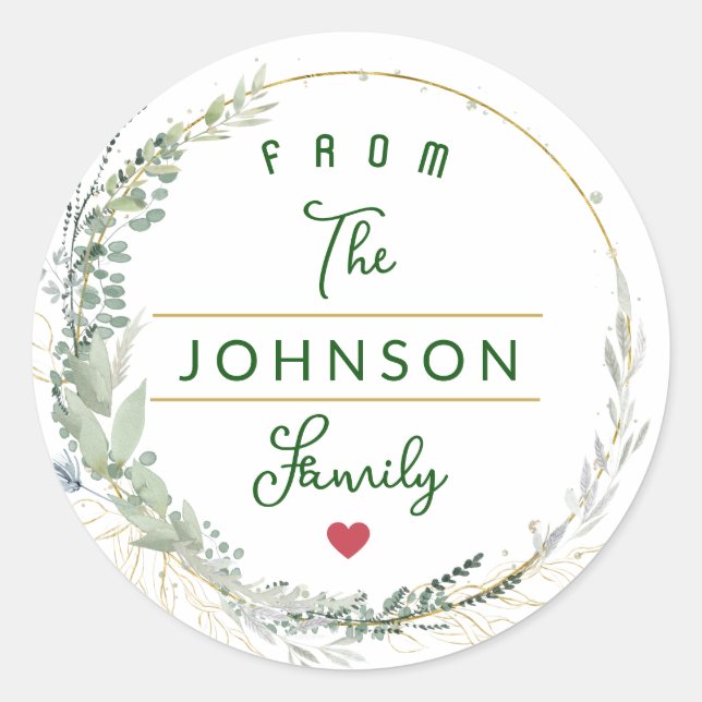 God jul runt klistermärke (Framsida)