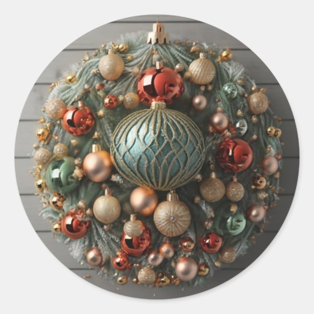 God jul runt klistermärke (Framsida)