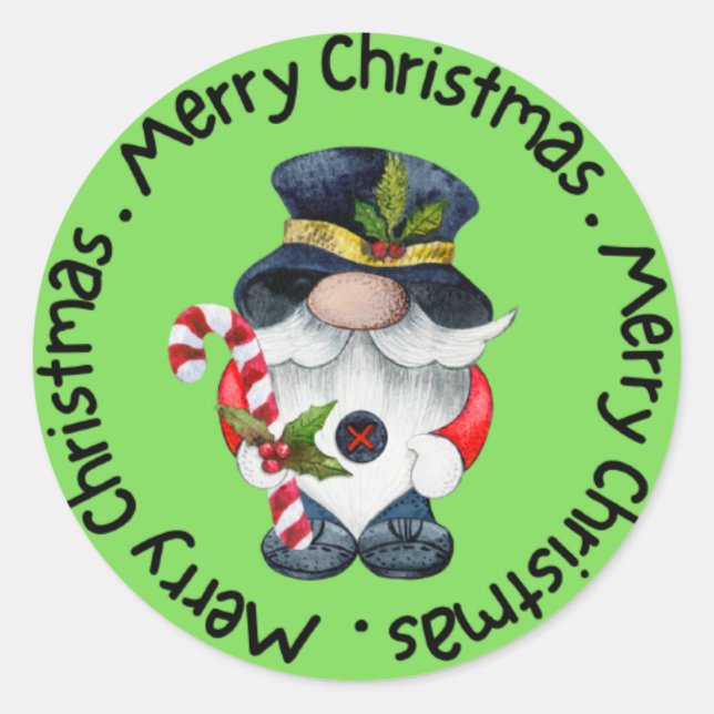 God jul runt klistermärke (Framsida)