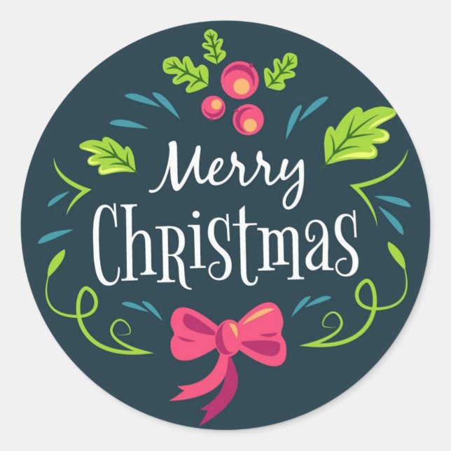 God jul runt klistermärke (Framsida)
