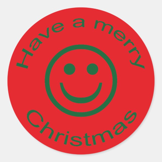 God jul runt klistermärke (Framsida)