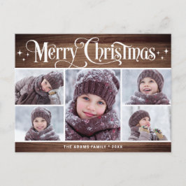 God jul Rustic 5 PHOTO Hälsning Helgdag Vykort