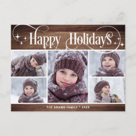 God jul Rustic 5 PHOTO Hälsning Helgdag Vykort