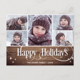 God jul Rustic 5 PHOTO Hälsning Helgdag Vykort