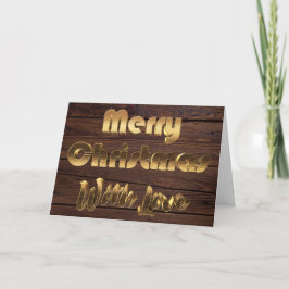 God jul Rustic Brown Wooden Fence Photo Helgkort