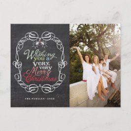 God jul Rustic Chalkboard Mistletoes Photo Helg Vykort