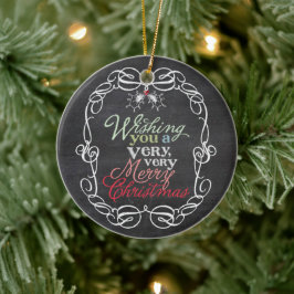 God jul Rustic Chalkboard Mistletoes Photo Julgransprydnad Keramik