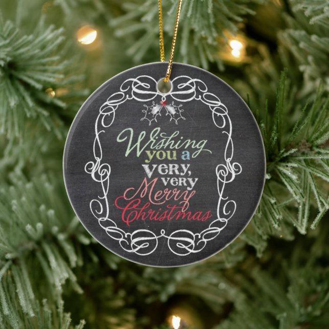 God jul Rustic Chalkboard Mistletoes Photo Julgransprydnad Keramik (Träd)