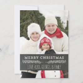 God jul Rustic Chalkboard Vintage Photo Julkort