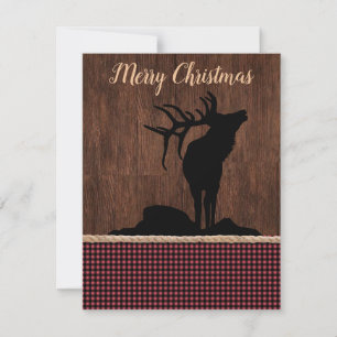 God jul Rustic Elk Julkort