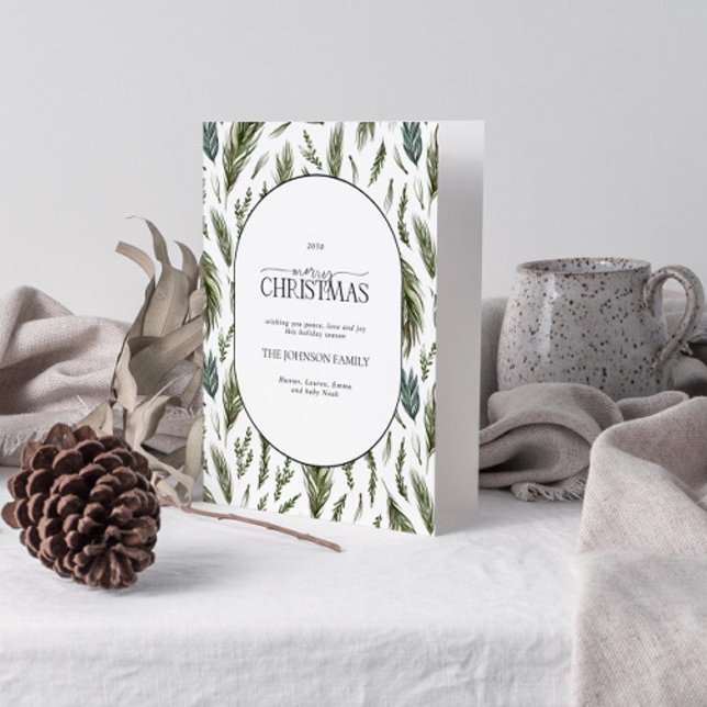 God jul Rustic Forest Botanicals Foto Helgkort (Get into the holiday spirit with a heartfelt folded christmas card! 🎅)