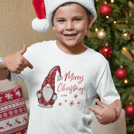 God jul Rustic Gnome i Red Buffalo Play T Shirt