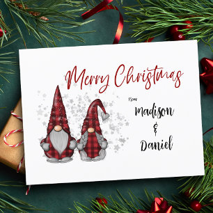 God jul Rustic Gnomes in Red Buffalo Play Helg Vykort