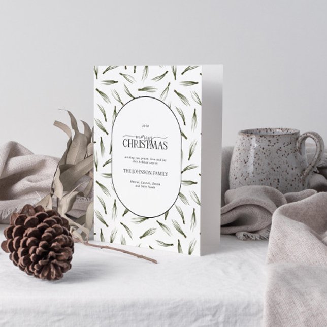 God jul Rustic Gräs Nål Greenery Photo Helgkort (Get into the holiday spirit with a heartfelt folded christmas card! 🎅)