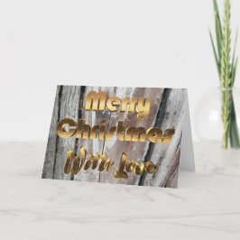 God jul Rustic Grått Wooden Fence Helgkort
