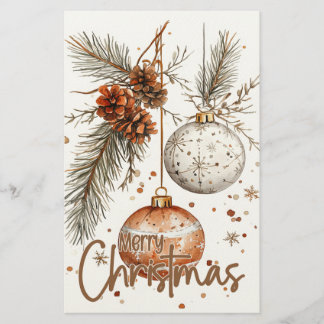 God jul Rustic Hälsning Brevpapper