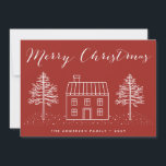 God jul Rustic Hand-dragen House & Ljus Julkort<br><div class="desc">God jul Rustic Hand-draget House & Ljus Helgdag Card - Ett gott julhus med gräs träd på vardera sidan och en säng av snö. Julkortet är personlig med din familj namn. Kortets baksida innehåller ditt favoritfoto med en bokeh ram. Om du vill anpassa kortet ytterligare väljer du "anpassa". Julkortet ingår...</div>