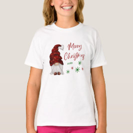 God jul Rustic Land Girl Gnome Helgdag T Shirt