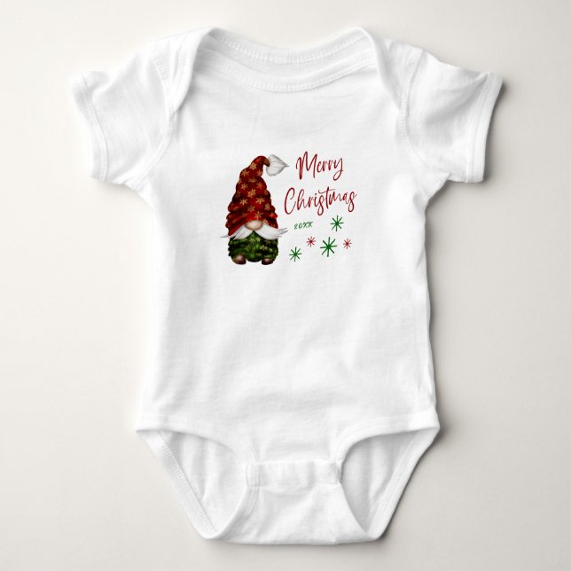God jul Rustic Land Gnome Roligt Helgdag T Shirt (Framsida)